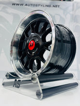 15” AS- 7567 5x100 & 5x114 black  machine lip wheels